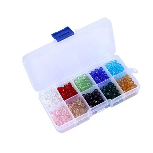 Produktbild: NUOBESTY Perlen Zur Schmuckherstellung 300 Stück 10 Farben 8 Mm Flache Perlen Feuerpoliert Für Halsketten Und Armbänder