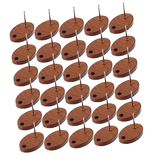 Produktbild: NUOBESTY 30st Geometrische Ohrstecker Aus Holz Ohrsteckerbefunde Ohrstecker-ergebnisse Personalisierte Schmuckstücke Mode-Ohrringe Ohrring-befunde Beiträge Quadrat Fräulein Ohrringhalter