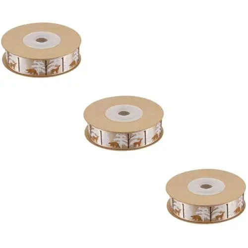 Produktbild: NUOBESTY 3 Rollen Weihnachten Band Rolle Druck Helle Farben Weihnachten Verpackung Band