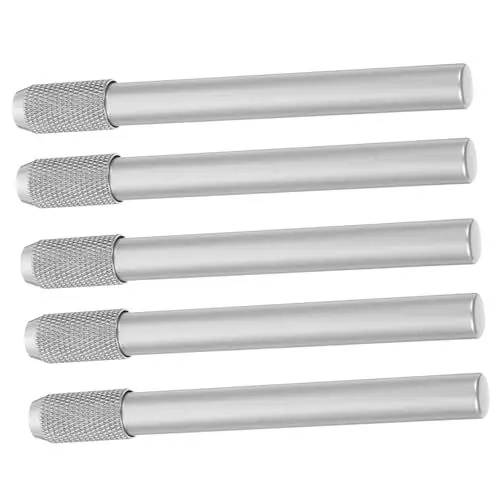 Produktbild: NUOBESTY 3 Sätze Bleistiftverlängerer Buntstiftverlängerer Metallische Buntstifte Pencil Extender Bleistiftverlängerung Kohlehalter Stiftverlängerungshalter Rostfreier Stahl 5 Stück * 3