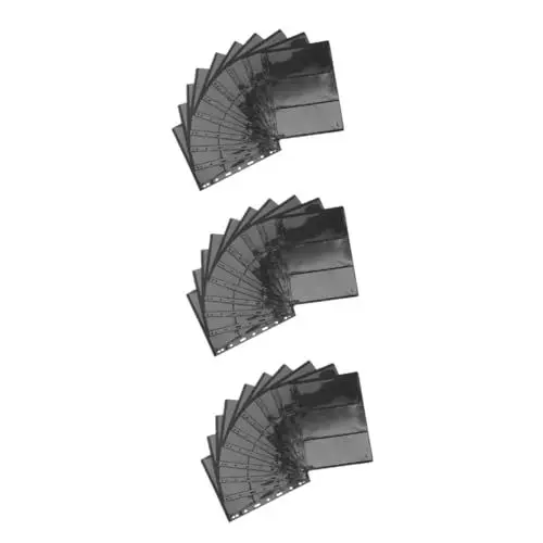 Produktbild: NUOBESTY 3 Sätze Loseblatt Stempeln Briefmarkensammlung Aufkleber Taschenseiten Sammeln Scheckheft Scrapbbok Kartensammler Loseblatt Briefmarkenaufbewahrung Loseblatt PVC Black 10 Blatt*3