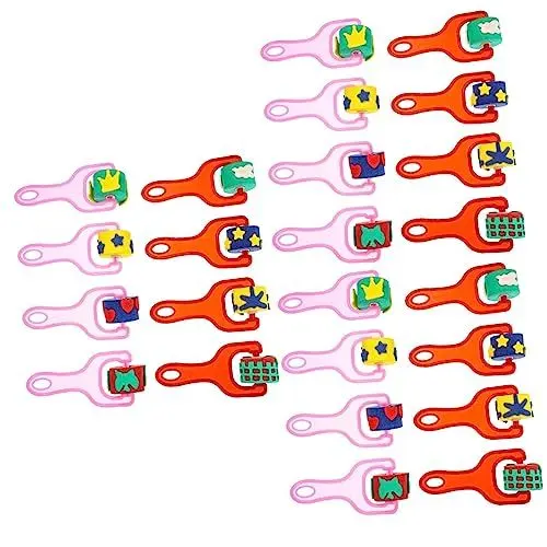 Produktbild: NUOBESTY 3 Sätze Malerrolle Schwammrollen Kindermalstempel Zeichen- Und Malzubehör Für Kinder Bastelsets+für+Kinder Bastel Set Für Kinder Farbwalzen Kinder Malen Stempel Plastik 8 Stück * 3