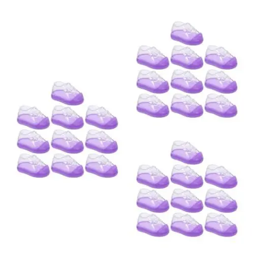 Produktbild: NUOBESTY 3 Sätze Süßigkeiten Box Babygeschenke Babyschuhe Spielzeugbox Kinderparty Bonbonschachtel Geschenkboxen Für Babypartys Leckerlibehälter Aus Kunststoff P.s Violett 10 Stück * 3