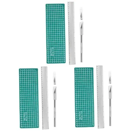 Produktbild: NUOBESTY 3 Sets Schneidwerkzeug Set Gravur Kunst Schneidematte Gravurplatte Scrapbooking Projekt Bastelmatte Gravurmatte Gravur Schneidematte Gravur Kunstplatte Schneidebrett