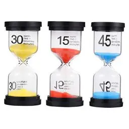 Produktbild: 3 Stück Sanduhr Timer 15 Minuten, 30 Minuten Und 45 Für Home Dekoration, Büro, Yoga, Lernen Und Zeitmanagement