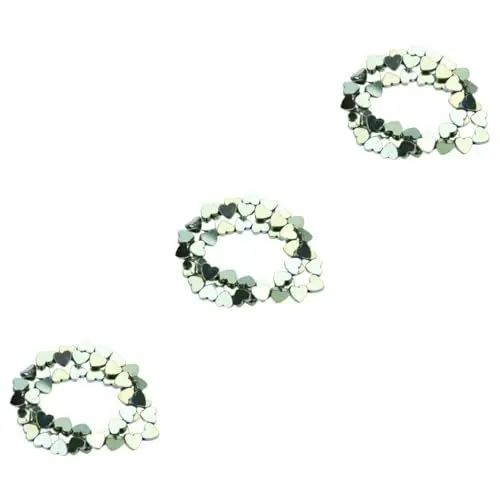 Produktbild: NUOBESTY 3 Stück 50 Stück Hämatit-Anhänger Abstandsperle Perlenkette Perlen für Armbänder Schmuck farbige Steinperlen kreatives DIY-Perlenzubehör Horizontales Loch Herzperlen Halskette Korn