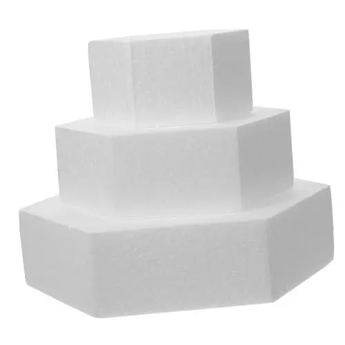 Produktbild: NUOBESTY 3st Schaumkuchen-Embryo Gefälschte Rund Styropor Torte Styropor Formen Hexagon Kuchendekorationsmodelle Schäumt Tortenattrappen Weiß Kuchen Embryo Fondant-Kuchen