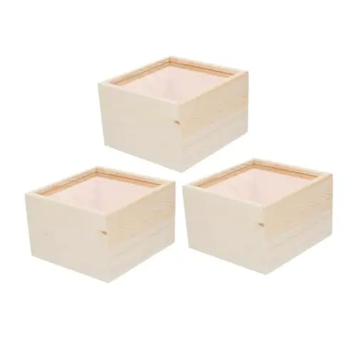 Produktbild: NUOBESTY 3er-box Aufbewahrungsbox Mit Ausziehbarem Deckel Goodies-boxen Keksdosen Vorratsbehälter Aufbewahrungsbehältnisse Für Schmuck Aufbewahrungsbehälter Für Schmuck Schmucksache Holz