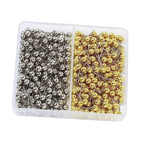 Produktbild: NUOBESTY 400stücke Metallfarbene Reißzwecke Mit Kunststoffkopf Nadelspitze Runde Stecknadel Für Karten Korktafeln DIY-projekte Und Mehrfache Verwendung