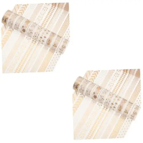 Produktbild: NUOBESTY 2 Sets Dekorative Goldfarbene Washi-klebebänder für Sammelalben Fotoalben Mehrzweck-klebeband Japanisches Papier 20 Rollen