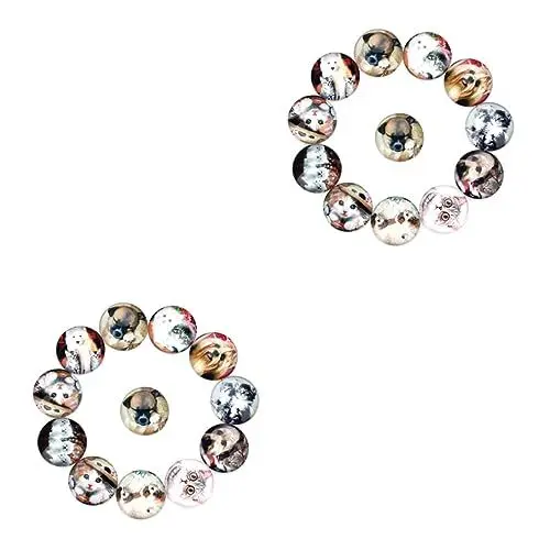 Produktbild: NUOBESTY 40 Stk Glassteine Bunt Edelsteine Bunter Schmuck Halskettenperlen Für Die Schmuckherstellung Tierische Cabochons Halbe Glaskuppel Diy Glas Schnappt Nachgeahmte Edelsteinpaste