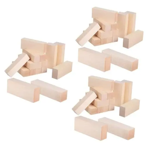 Produktbild: NUOBESTY 42 Stück Lindenholzstreifen Bastelstäbchen Holzverkleidung Holzlatten Holzbastelleisten Quadratische Holzdübel Unlackierte Holzstäbchen Holzstreifen Zum Basteln Holzdübel