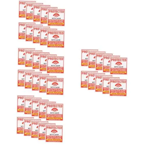 Produktbild: NUOBESTY 4 Sätze Fensteraufkleber Für Sicherheitsalarm Haustier Gelbes Warnschild Fensterwarnaufkleber Sicherheitsaufkleber Selbstklebende Aufkleber Warnaufkleber Für Fenster 30 Blatt * 4