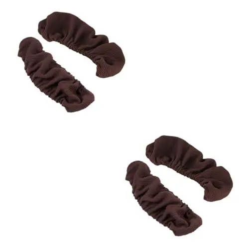 Produktbild: NUOBESTY 4 Stück Bürostuhl verdickter elastischer Armlehnenbezug 2 Stück (Dunkelbraun) Schreibtischstühle Ledersofa weißer Schreibtischstuhl rosa Couch Polster für die Armlehne des Stuhls