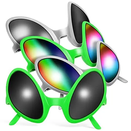 Produktbild: NUOBESTY 4 Stück Lustige Alien-Brille Alien-Kostümbrille Dekorative Party-Sonnenbrille Foto-Requisiten für Cosplay Party Favors Karneval
