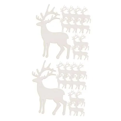 Produktbild: NUOBESTY 50 Stück Sika hirsch Holzspäne Holz Basteln Set Holz Handwerksartikel unvollendete Hirschausschnitte Unfertige DIY-Hirschausschnitte leere Holzspäne Tierausschnitt Holzscheiben
