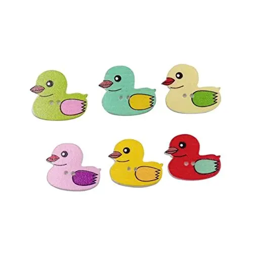 Produktbild: NUOBESTY 50 Stücke Holzknöpfe mit Tiermotiven Bunte Druckknöpfe für Selbstgemacht Basteln Kreative Nähzubehör für Kinder und Erwachsene Einzigartiges Design für Dekorationen und Handwerk