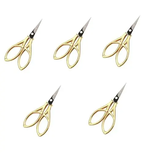 Produktbild: NUOBESTY 5St Stickschere meserschefer ausstechplatte cutter schneidemaschine Werkzeug Garnschere Scrapbooking-Schere Trimmen Büroschere Fadenschneider Kreuzstich reisen Teeschere Metall