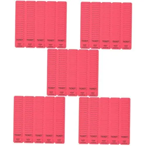 Produktbild: NUOBESTY 5 Sätze 5 Sets Tombola Tickets Benefiz Tickets Gewinn Tickets Bingo Abstimmung Party Belohnungen Auktionen Tickets Tickets Für Veranstaltungen 200 Stück * 5