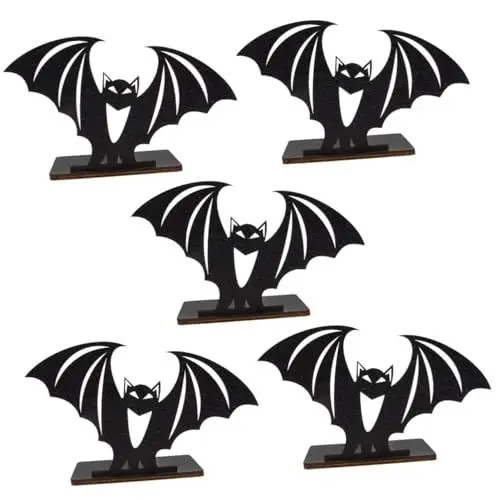 Produktbild: NUOBESTY 5st Halloween-kerzenhalter Halloween-kerzenständer Halloween-dekorationen Für Den Innenbereich Halloween-formen Halloween-kerzenformen Kürbis Teelichthalter Tisch Ecke Holz Black