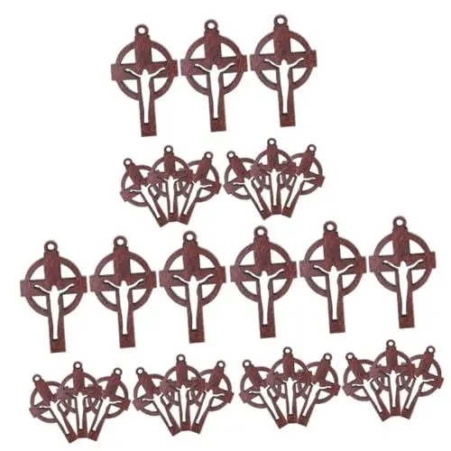 Produktbild: NUOBESTY 60 Stk Kreuz Dekoration Halskette Kreuzanhänger Zauber für Weihnachtsschmuck Halskette für Männer Kreuzanhänger für die Schmuckherstellung DIY liefert Schlüssel Kunsthandwerk Mann