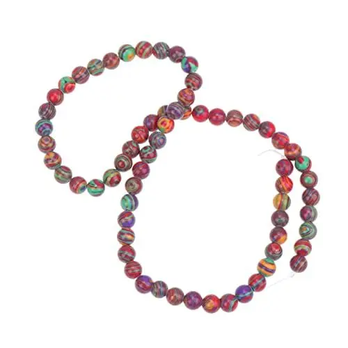 Produktbild: NUOBESTY 62St Abstandshalter zum basteln Malachit-Perlen Lampwork-Perlen armschlinge Schmuckperlen runde synthetische Malachitperlen Handbuch Verstreute Perlen Armband Perlen Stein