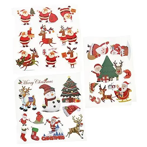 Produktbild: NUOBESTY 6 Blätter Weihnachtshitzepresse Aufbügler für Kleidung Kinderfreundliche Aufbügler Aufkleber Kostümzubehör Aufnäher Flicken aufbügeln Karikatur Wärmeübertragung Heißes Bild Patch