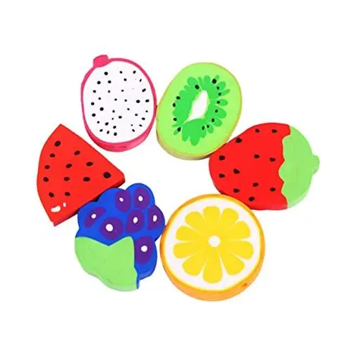 Produktbild: NUOBESTY Radiergummi-bleistifte-set 6-teilig Gemischte Fruchtformen Für Kinder Studenten Kunst Zeichnen Schulbedarf