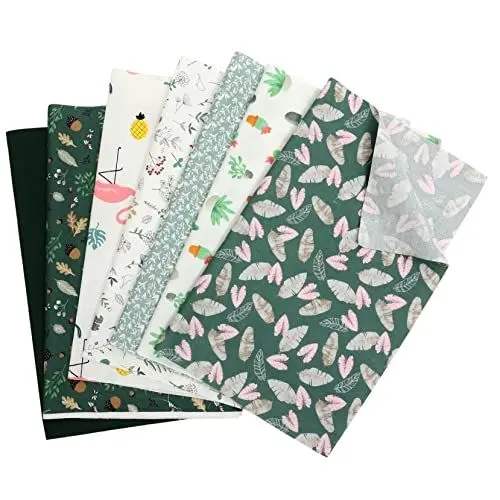 Produktbild: NUOBESTY 7 Blätter Bedruckter Twill-Stoff Stoff Bündeln Blumenfettviertel-stoffbündel Baumwollfabrik Vorgeschnittenes Quadrat Bündel Quadrate Patchwork Decke Blumendünger Quilten Baumwolle