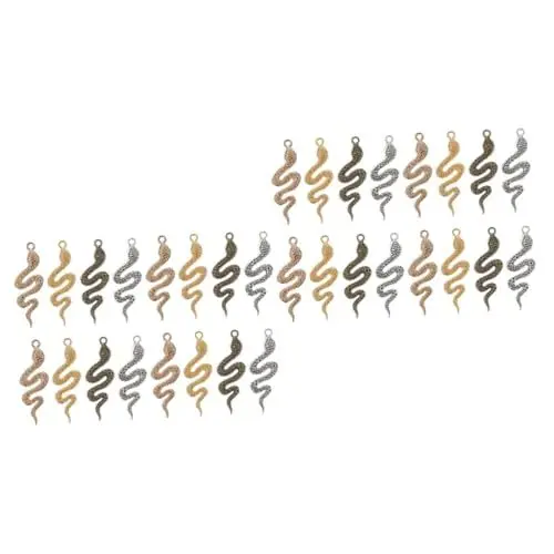 Produktbild: NUOBESTY 80 Stk Schlangen Anhänger Mädchen Schmuckhalskette Halloween- Halskettenanhänger Diy & Handwerk Armband Mit Schlangenanhänger Diy-anhänger-charm Materialien Legierung Jahrgang