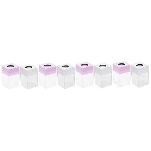 Produktbild: NUOBESTY 8stücke Magnetischer Büroklammer Dispenser Mit Abnehmbarem Deckel Transparenter Aufbewahrungstube Für Papierclips Kreativer Quadratischer Organizer Pastellfarben Für