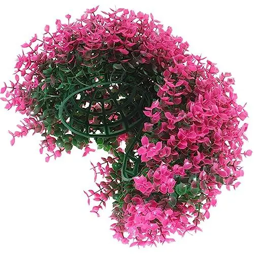 Produktbild: NUOBESTY Außendekoration Künstliche Formschnittkugeln Buchsbaum-Pflanzenkugeln Runde Hängende Graskugel Aus Kunststoff Für Hinterhof Balkon Garten Hochzeit Heimdekoration Lila 25 cm