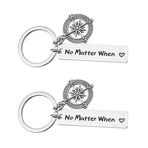 Produktbild: NUOBESTY Autoschlüsselhalter Freundschaft Keychain Kompass Schlüsselanh?nger 2020 Abschlussgeschenk Taschenanh?nger H?ngende Verzierung Andenkengeschenk für Studenten Freunde 2 Stücke