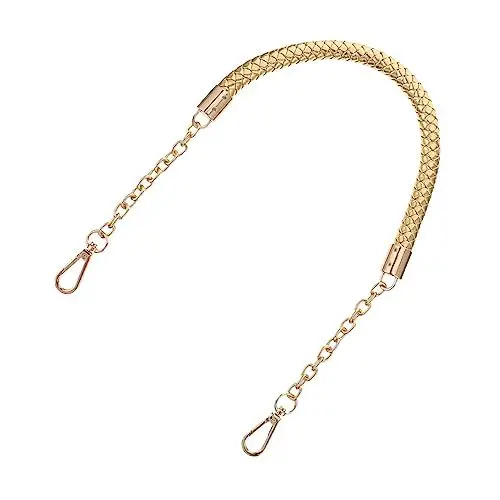 Produktbild: NUOBESTY Band Kleine Hobo-Tasche Einkaufstasche Für Frauen Taschen Träger Bausatz Gewebte Tragetasche Riementasche Geldbörsenriemenkette Anti-diebstahl-gürteltasche Zubehör Golden Pu-Leder