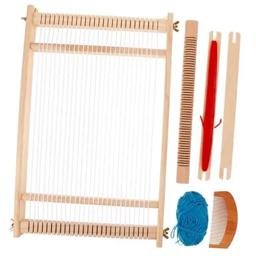 Produktbild: NUOBESTY DIY Handwebstuhl kinderwebrahmem holzspielzeug strickmaschine holzspielsachen Kinderwebstuhl Perlenwebstuhl Handwebstuhl aus Holz hölzerner Webstuhl Bambus