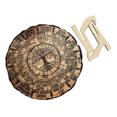 Produktbild: NUOBESTY Holzkalender Natürlicher Holzkalender Schreibtisch Rotierender Schreibtischkalender Für Zuhause