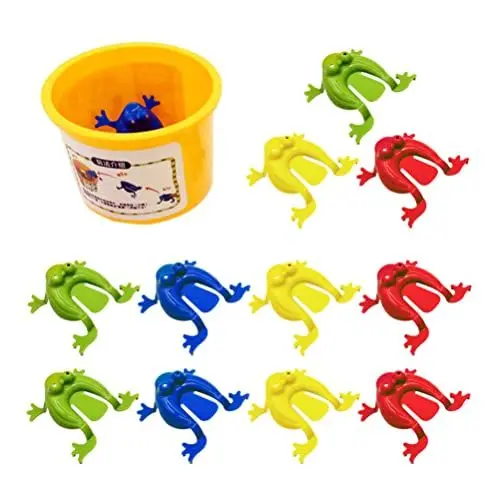 Produktbild: NUOBESTY 12 StüCk Frosch HüPfspielzeug Set, Bunte Springende FröSche, Kinder Lernspielzeug FüR Geburtstagsgeschenke Und Partys