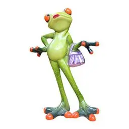 Produktbild: NUOBESTY Frosch Figuren Statue mit Tasche Harz Frosch Ornament Gartenfigur Dekofigur Teichdeko Frösche Gartenzwerge für Außen Balkon Geburtstag Hochzeit Halloween Party Tischdeko Grün
