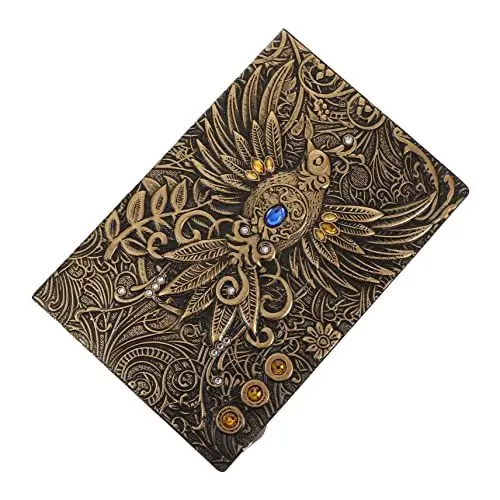 Produktbild: NUOBESTY Geprägte Phoenix Notes Briefpapier Retro-hardcover-notizbuch Notizblöcke Notizblock Im Europäischen Stil Scrapbook-notizbuch Notizblock Mit Geprägtem Einband Doppeltes Offsetpapier