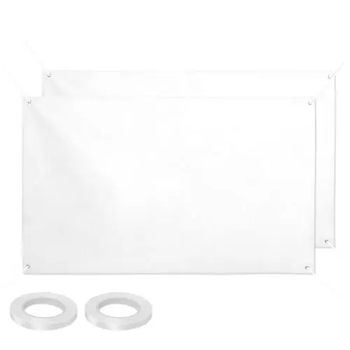 Produktbild: NUOBESTY Große Leere Banner Diy-Banner Schilder Weißes Mit Hängendem Seil Party-Hintergrund Für Drinnen Und Draußen 90 X 148 Cm 2 Stück