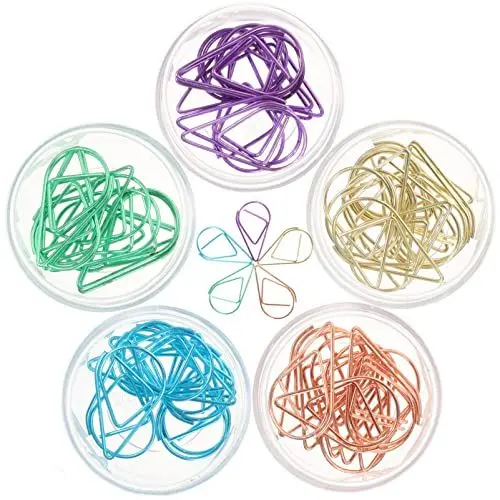 Produktbild: NUOBESTY Hochzeitsdekoration 50pcs Papierclips hohlige Papierclips entzückende Papierklammern farbige Dateipapier Clips Metallbesatz