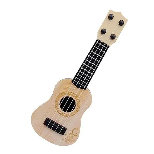 Produktbild: NUOBESTY Kindergitarrenspielzeug Klassisches Ukulelespielzeug 4 Saiten Mini-Musikinstrumente Lernspielzeug für Kleinkinder Kinder Jungen Mädchen Anfänger Beige