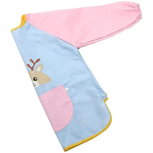 Produktbild: NUOBESTY Kinderschürze Gesmoktes Kleid für Kleinkinder Malschürze für Kleinkinder Kinder Backschürze kinderlätzchen dekorative Malschürze Schürze mit Langen Ärmeln umgekehrter Verschleiß