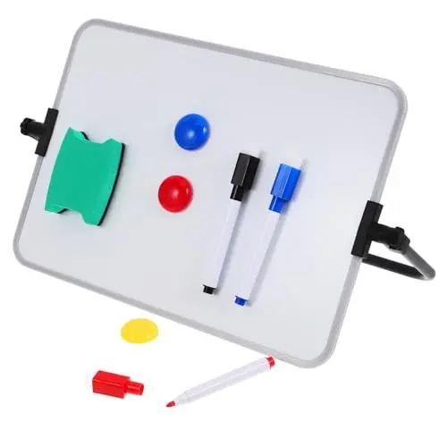 Produktbild: NUOBESTY Kleines Whiteboard-Set Kleine Whiteboard-Sets Desktop-Whiteboard Whiteboard für Lernzwecke Magnettafel kleine trocken abwischbare Tafel Schwarze Tafeln trocken abwischbar Plastik