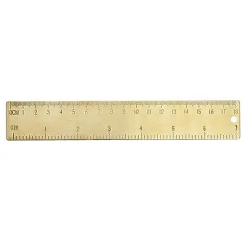 Produktbild: NUOBESTY Messing Lineal 18 cm – Goldenes Metalllineal mit Doppelskala, Tragbares Zeichenwerkzeug für Schüler, Studenten, Künstler, Schule & Büro