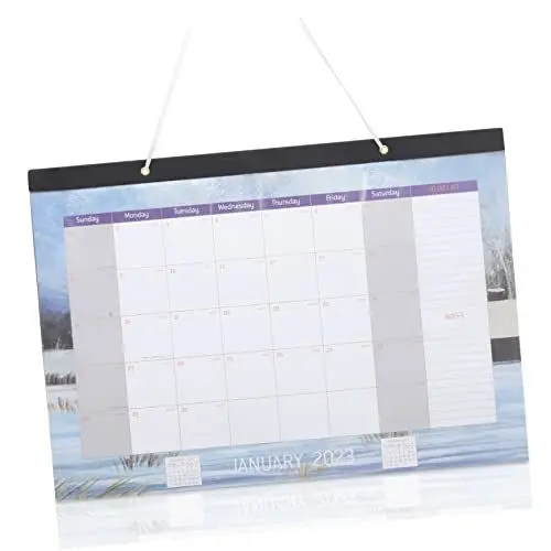 Produktbild: NUOBESTY Monatskalender 2 Stück Kalender Tischkalender Bürokalender Tischkalender 2023 Spiralkalender Ewiger Kalender Büro-Hängekalender 2023 Wandkalender Englischer Kalender Desktop Pvc