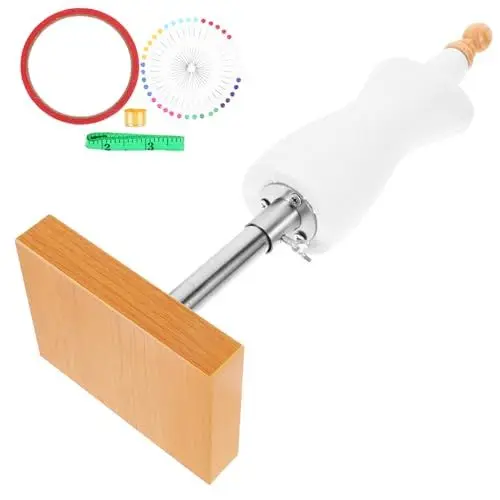 Produktbild: NUOBESTY Lehrmittel Für Modedesign Mini-Mannequin-ständer Kleiderständer Puppenkleiderständer Damen-Mannequin 1/4 Büste Weiße Baumwollbasis