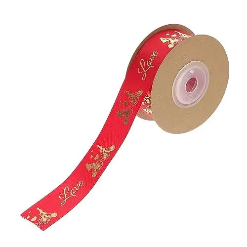 Produktbild: NUOBESTY Schleife Exquisites Geschenkband Band Für Blumenstrauß Geschenkverpackungsband Süßigkeiten Valentinsband Hochzeitsband Herz-wickelband Süßigkeitengeschenk Polyester Rot