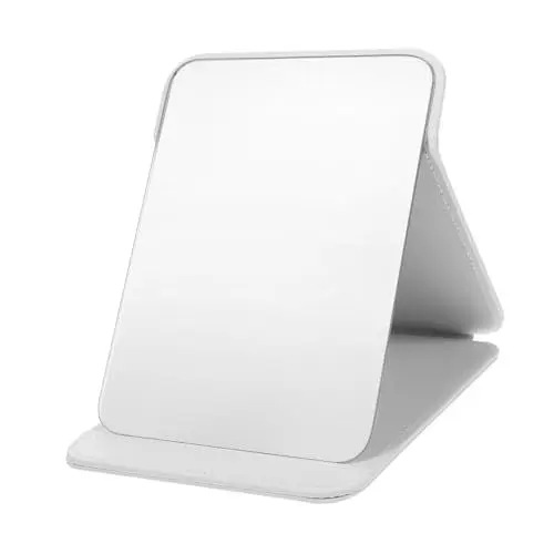 Produktbild: NUOBESTY Spiegel für Schlafzimmer Klappspiegel für Dekoration Schlichtes Design Weißes Pu-PVC-Material
