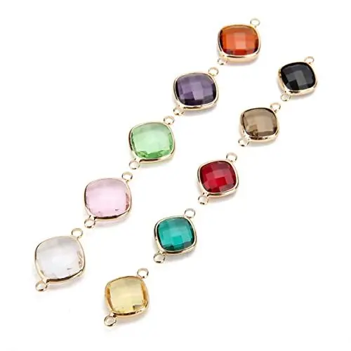 Produktbild: NUOBESTY Schmuck-charms-set 5-teilig Glasanhänger Doppelt Für Halsketten Perlen Charm-zubehör